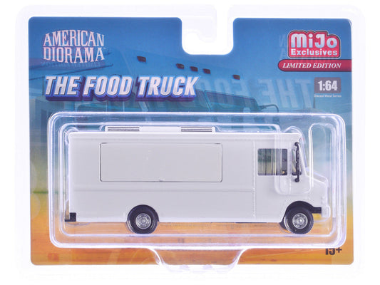 Food Truck Plain White with Graphics 1/64 Diecast Model by American Diorama LuxuryLifeWay Online Store
