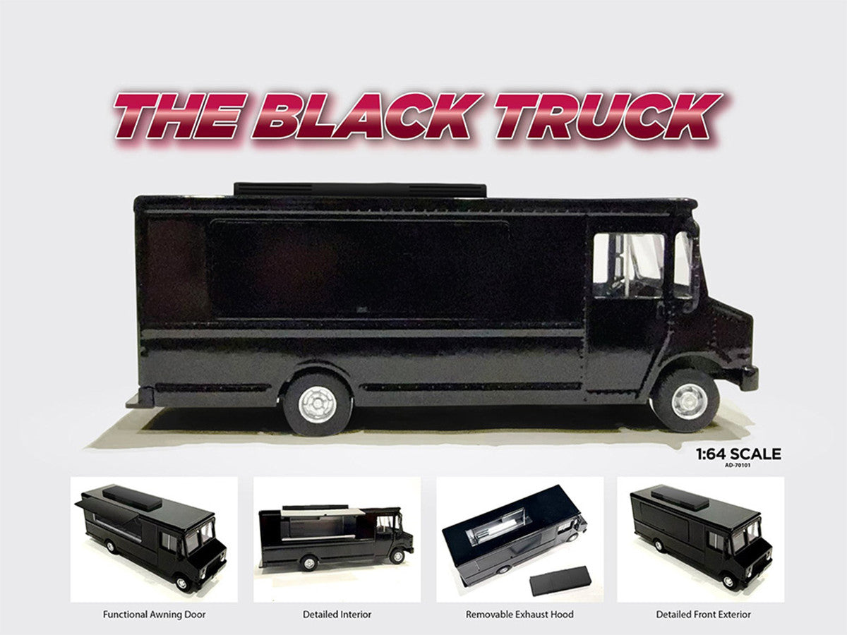 Food Truck Plain Black 1/64 Diecast Model by American Diorama LuxuryLifeWay Online Store
