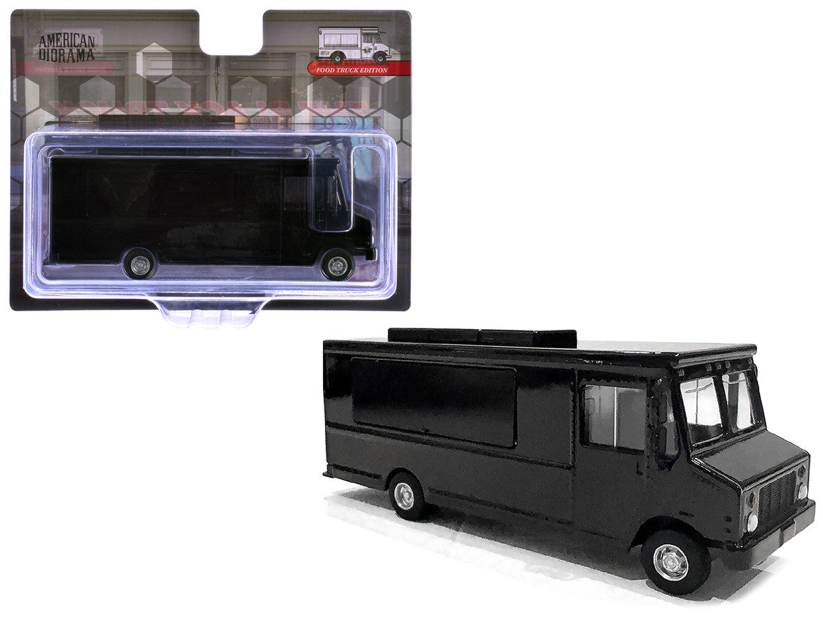 Food Truck Plain Black 1/64 Diecast Model by American Diorama LuxuryLifeWay Online Store