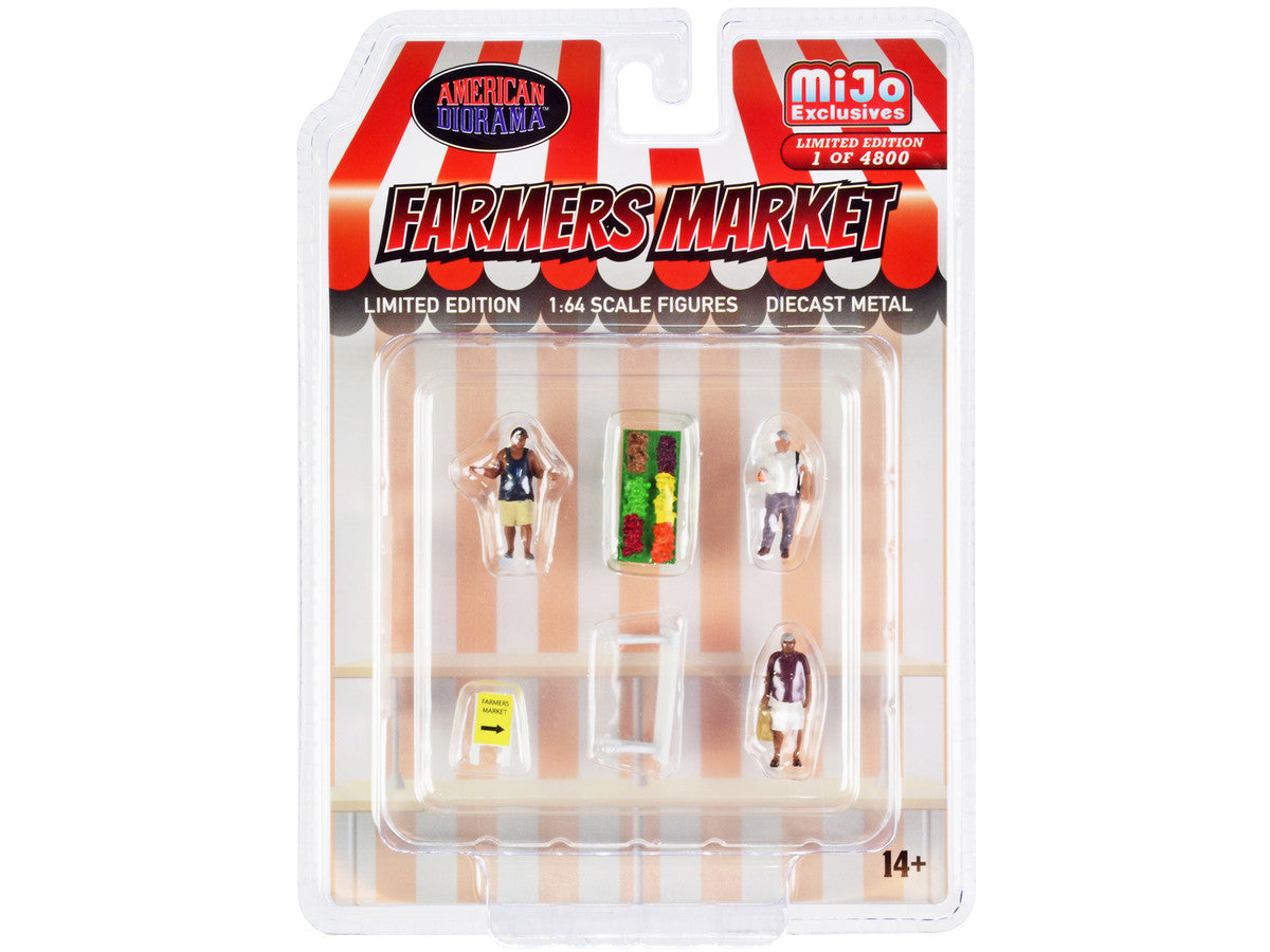 "Farmers Market" 6 piece Diecast Set (3 Figures and 3 Accessories) Limited Edition to 4800 pieces Worldwide for 1/64 Scale Models by American Diorama LuxuryLifeWay Online Store