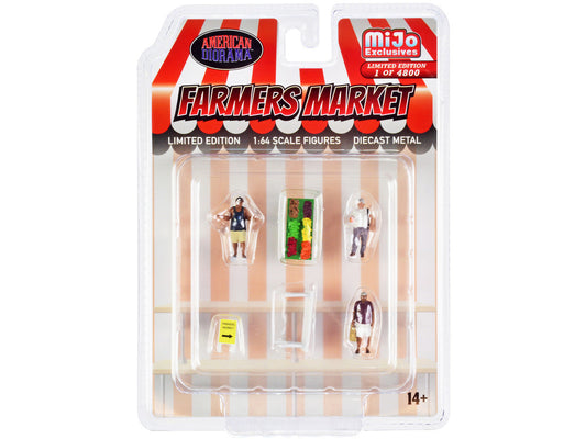 "Farmers Market" 6 piece Diecast Set (3 Figures and 3 Accessories) Limited Edition to 4800 pieces Worldwide for 1/64 Scale Models by American Diorama LuxuryLifeWay Online Store