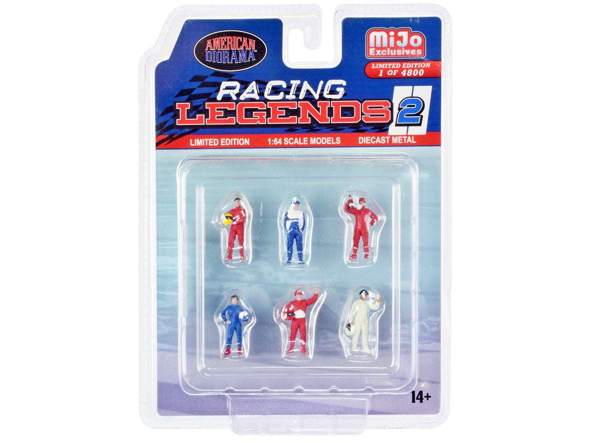 "Racing Legends 2" 6 piece Diecast Set (6 Driver Figures) Limited Edition to 4800 pieces Worldwide for 1/64 Scale Models by American Diorama LuxuryLifeWay Online Store
