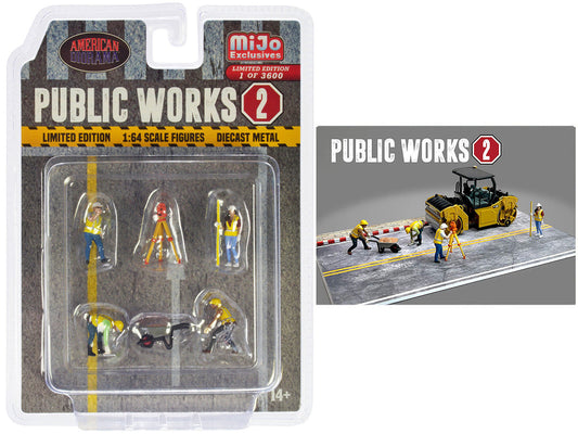 "Public Works 2" 6 piece Diecast Figure Set (4 Figures 1 camera 1 wheelbarrow) Limited Edition to 3600 pieces Worldwide for 1/64 scale models by American Diorama LuxuryLifeWay Online Store