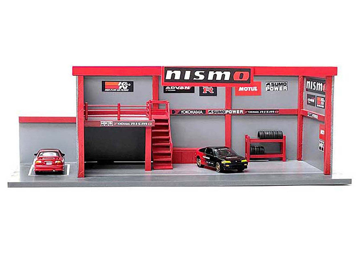 "Garage Diorama Advan" Diorama with Decals for 1/64 Scale Models by American Diorama LuxuryLifeWay Online Store