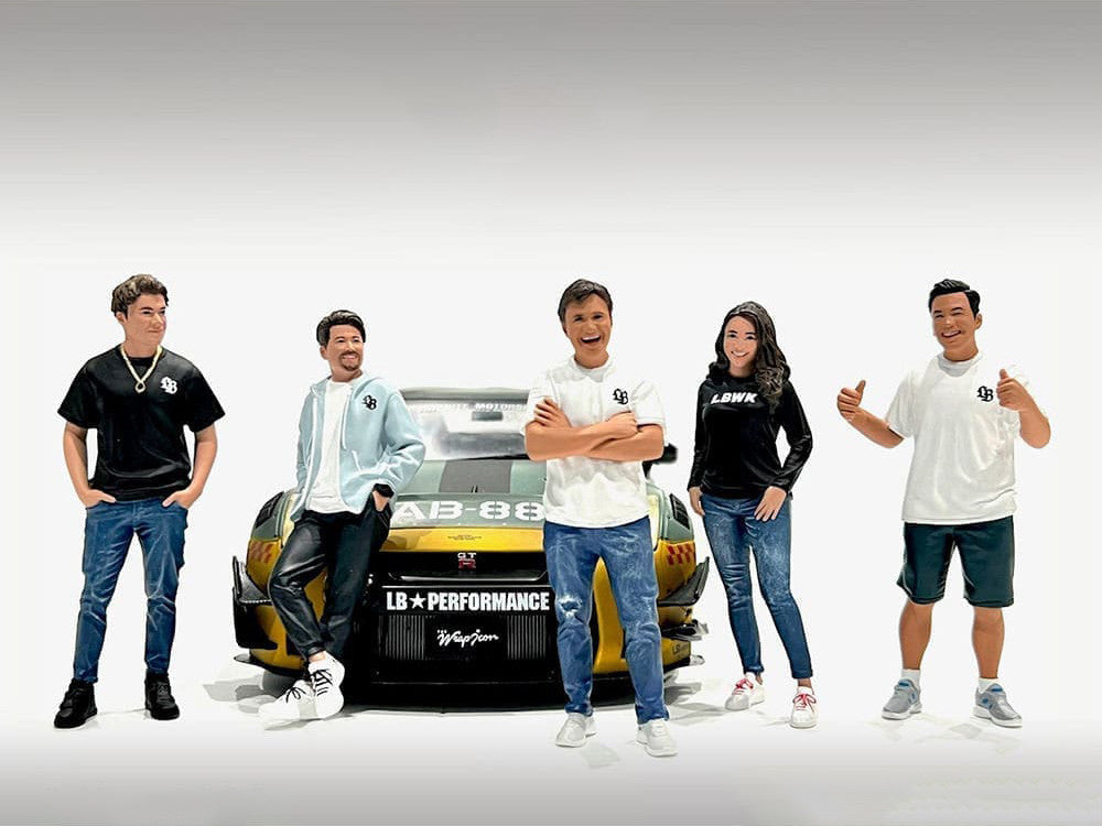 "Team Liberty Walk" 5 piece Figure Set for 1/18 Scale Models by American Diorama LuxuryLifeWay Online Store