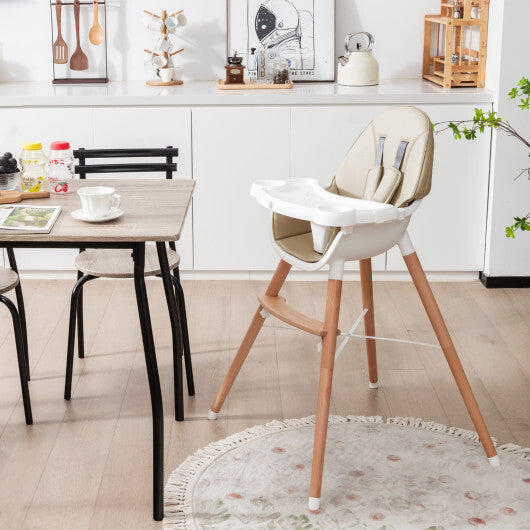 Baby High Chair with Dishwasher Safe Tray-Beige LuxuryLifeWay Online Store