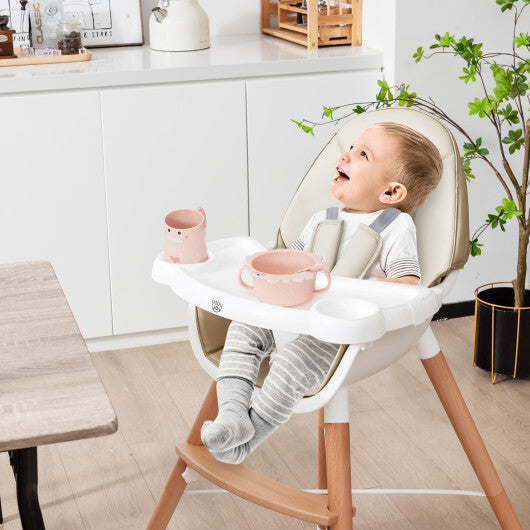 Baby High Chair with Dishwasher Safe Tray-Beige LuxuryLifeWay Online Store