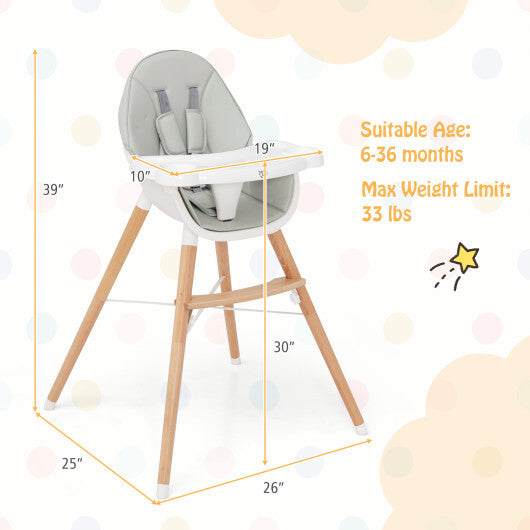 Baby High Chair with Dishwasher Safe Tray-Beige LuxuryLifeWay Online Store
