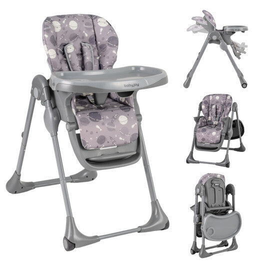 Folable High Chair with Detachable Cushion and High Chair for Babies and Toddlers-Gray LuxuryLifeWay Online Store