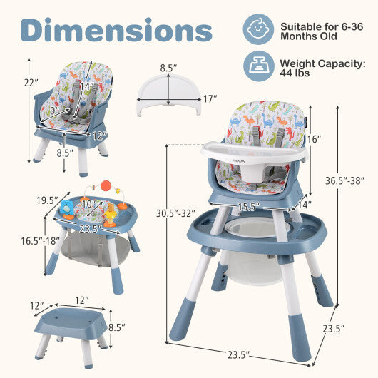 16-in-1 Baby High Chair with Activity Center and Booster Seat for Babies and Toddlers-Celadon - Color: Green LuxuryLifeWay Online Store