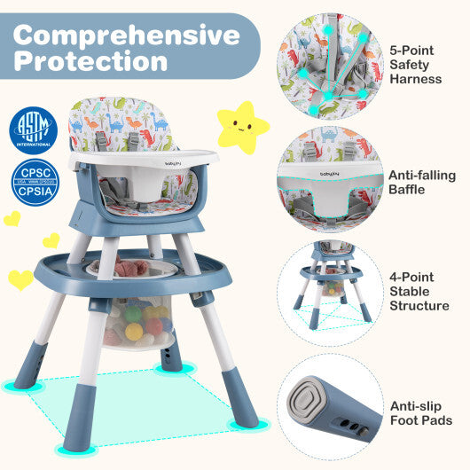 16-in-1 Baby High Chair with Activity Center and Booster Seat for Babies and Toddlers-Celadon - Color: Green LuxuryLifeWay Online Store