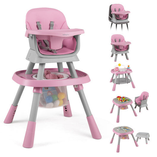 16-in-1 Baby High Chair with Activity Center and Booster Seat for Babies and Toddlers-Pink - Color: Pink LuxuryLifeWay Online Store