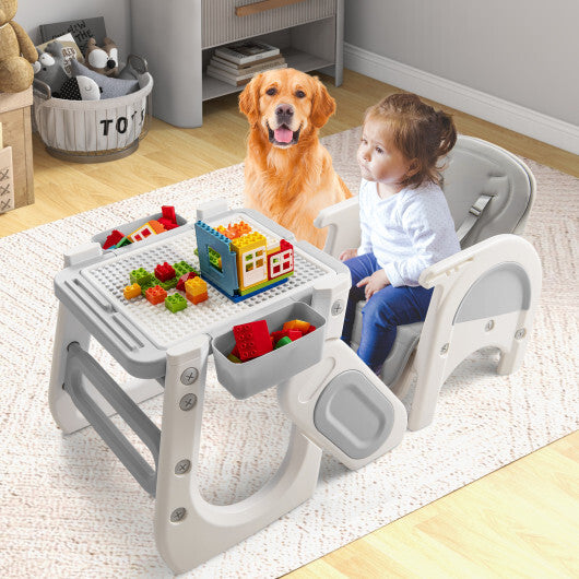 Convertible Baby High Chair with Double-layer Tray and Adjustable Backrest-Pink LuxuryLifeWay Online Store