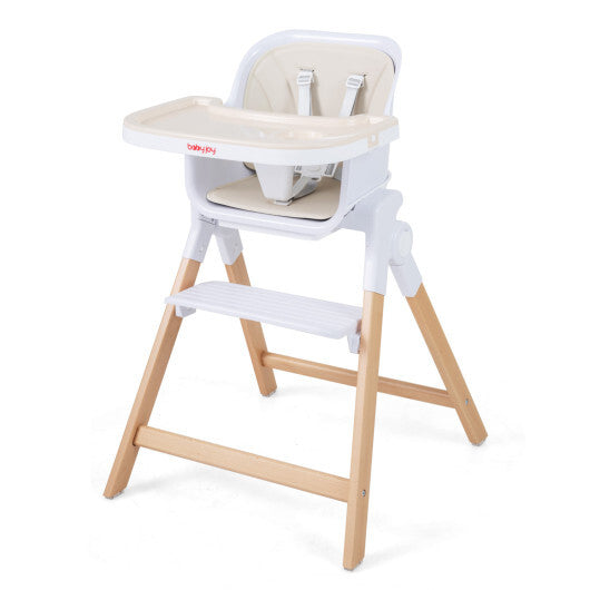 4-in-1 Convertible Baby High Chair with Detachable and Adjustable Tray-Beige LuxuryLifeWay Online Store