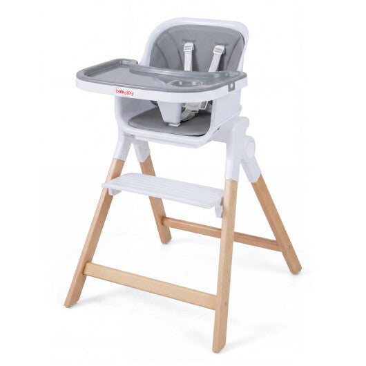 4-in-1 Convertible Baby High Chair with Detachable and Adjustable Tray-Beige