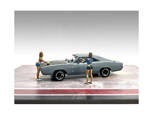 "Car Wash Girls" Set 2 Jessica and Jennifer 2 Piece Figure Set for 1/43 Scale Models by American Diorama LuxuryLifeWay Online Store