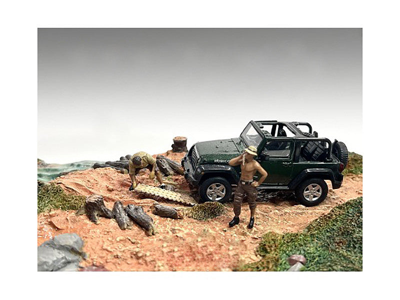 "4X4 Mechanics" 2 Piece Diecast Figure Set 1 for 1/43 Scale Models by American Diorama LuxuryLifeWay Online Store