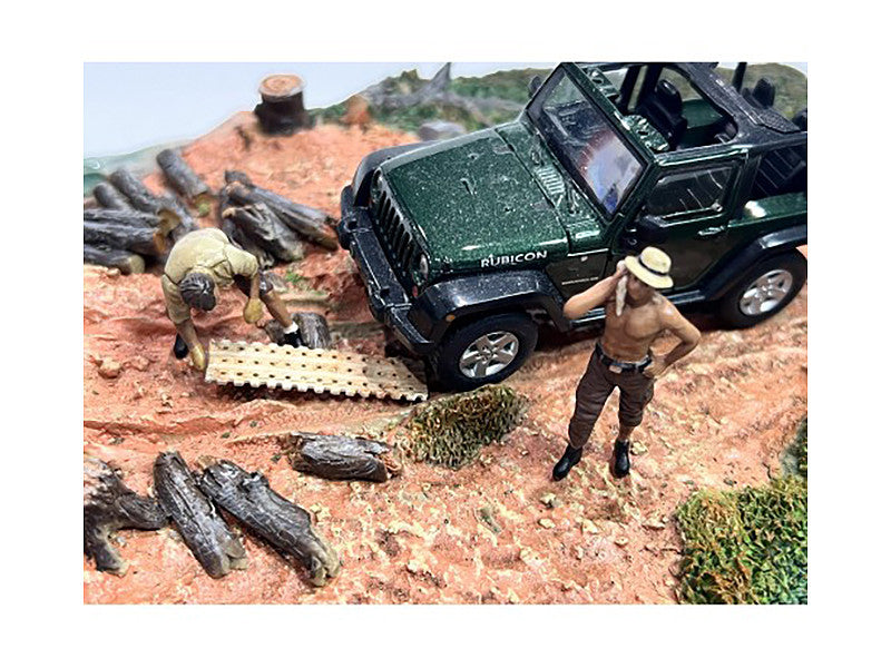 "4X4 Mechanics" 2 Piece Diecast Figure Set 1 for 1/43 Scale Models by American Diorama LuxuryLifeWay Online Store