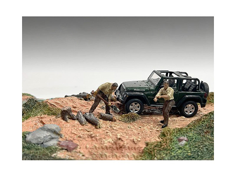 "4X4 Mechanics" 2 Piece Diecast Figure Set 2 for 1/43 Scale Models by American Diorama LuxuryLifeWay Online Store