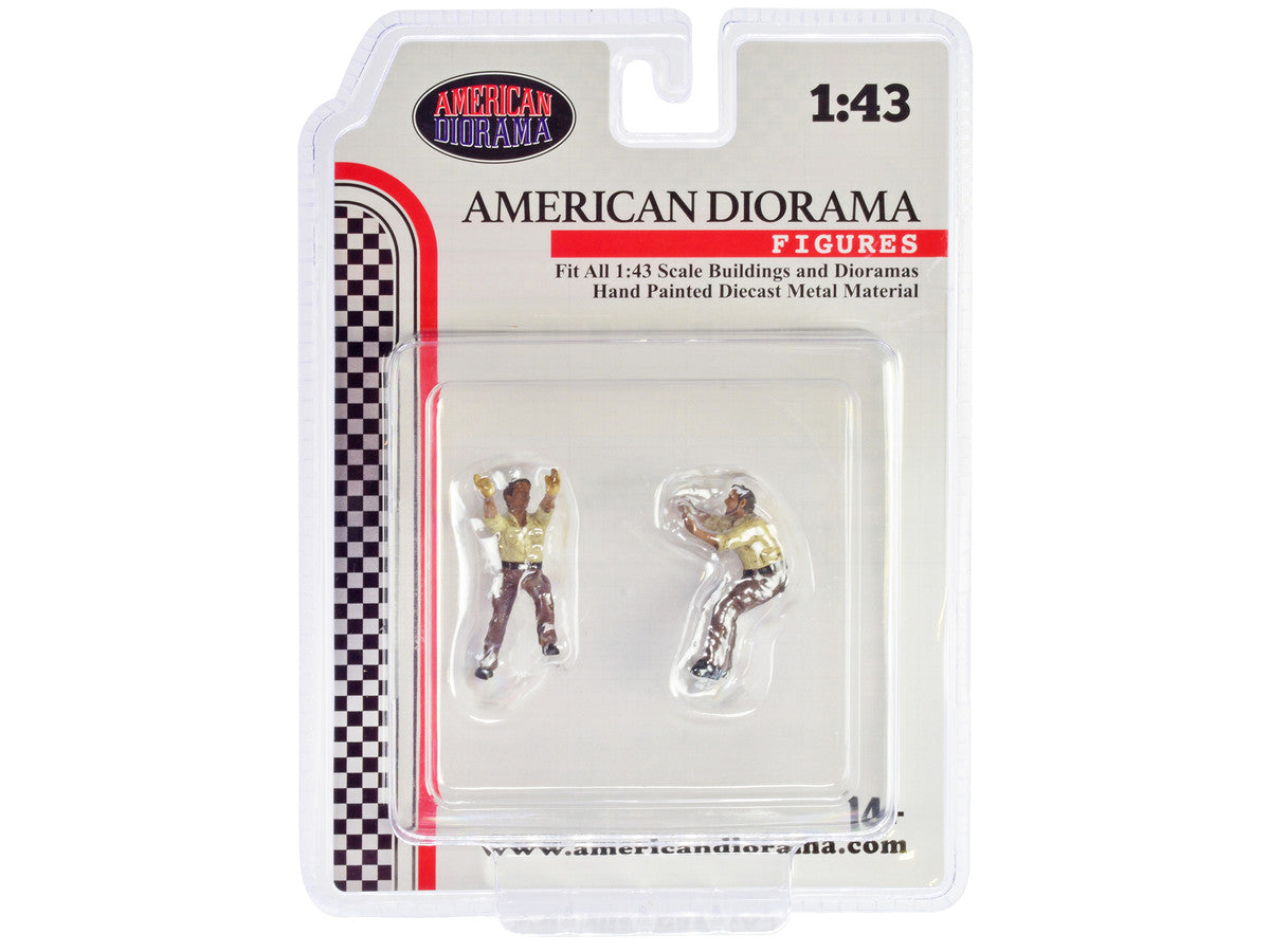 "4X4 Mechanics" 2 Piece Diecast Figure Set 3 for 1/43 Scale Models by American Diorama LuxuryLifeWay Online Store