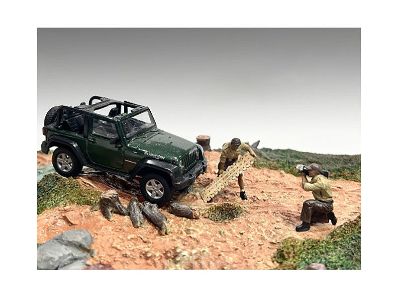 "4X4 Mechanics" 2 Piece Diecast Figure Set 4 for 1/43 Scale Models by American Diorama LuxuryLifeWay Online Store