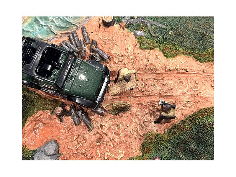 "4X4 Mechanics" 2 Piece Diecast Figure Set 4 for 1/43 Scale Models by American Diorama LuxuryLifeWay Online Store