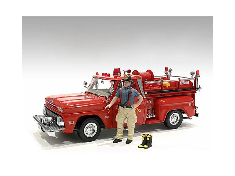 "Firefighters" 6 piece Figure Set (4 Males 1 Dog 1 Accessory) for 1/18 Scale Models by American Diorama LuxuryLifeWay Online Store