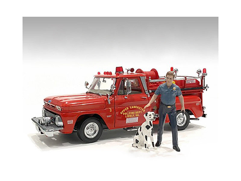 "Firefighters" 6 piece Figure Set (4 Males 1 Dog 1 Accessory) for 1/18 Scale Models by American Diorama LuxuryLifeWay Online Store