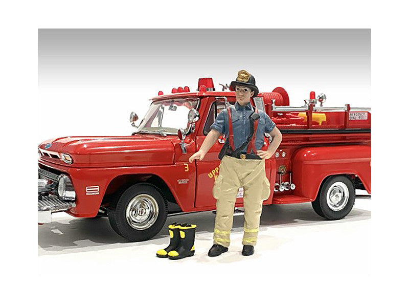 "Firefighters" Getting Ready Figure with Boots Accessory for 1/18 Scale Models by American Diorama LuxuryLifeWay Online Store