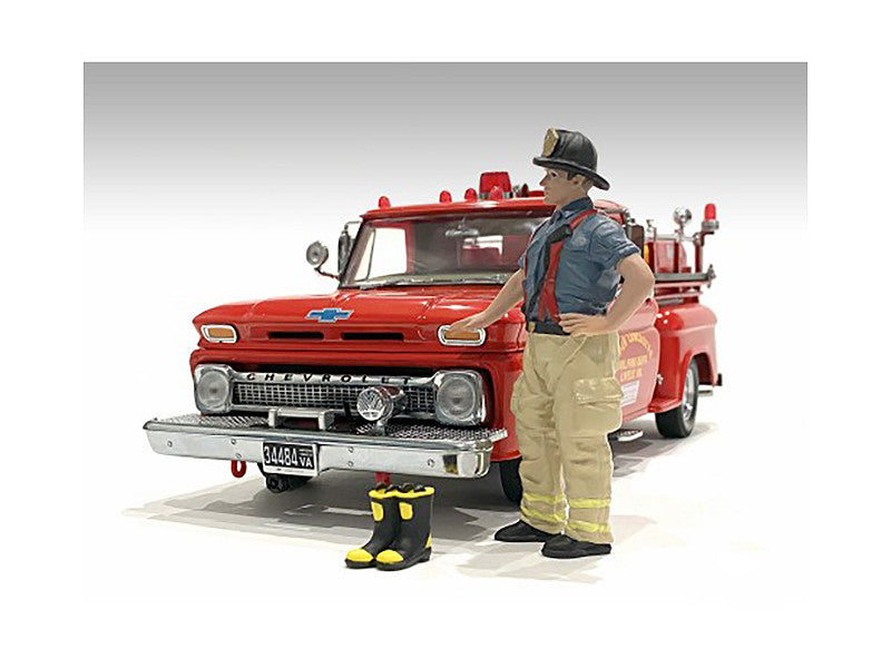 "Firefighters" Getting Ready Figure with Boots Accessory for 1/18 Scale Models by American Diorama LuxuryLifeWay Online Store