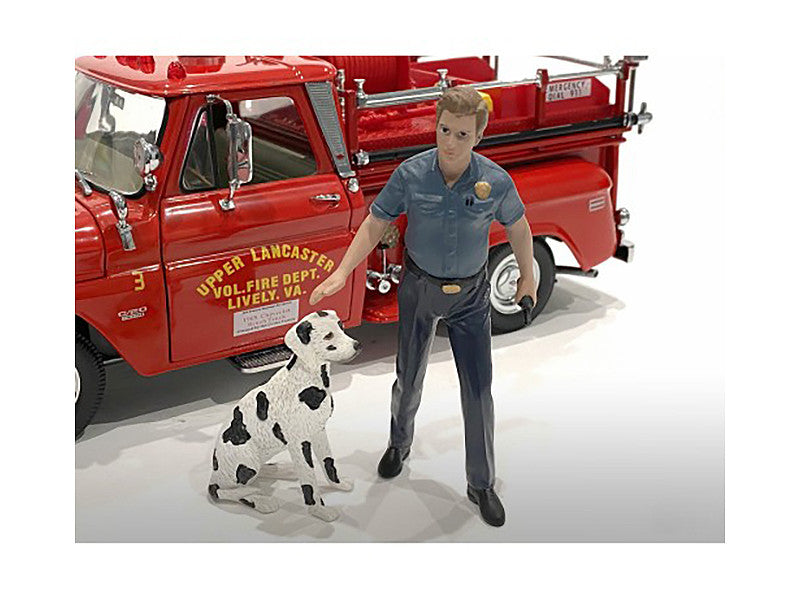 "Firefighters" Fire Dog Training Figures (Trainer and Dog) for 1/18 Scale Models by American Diorama LuxuryLifeWay Online Store