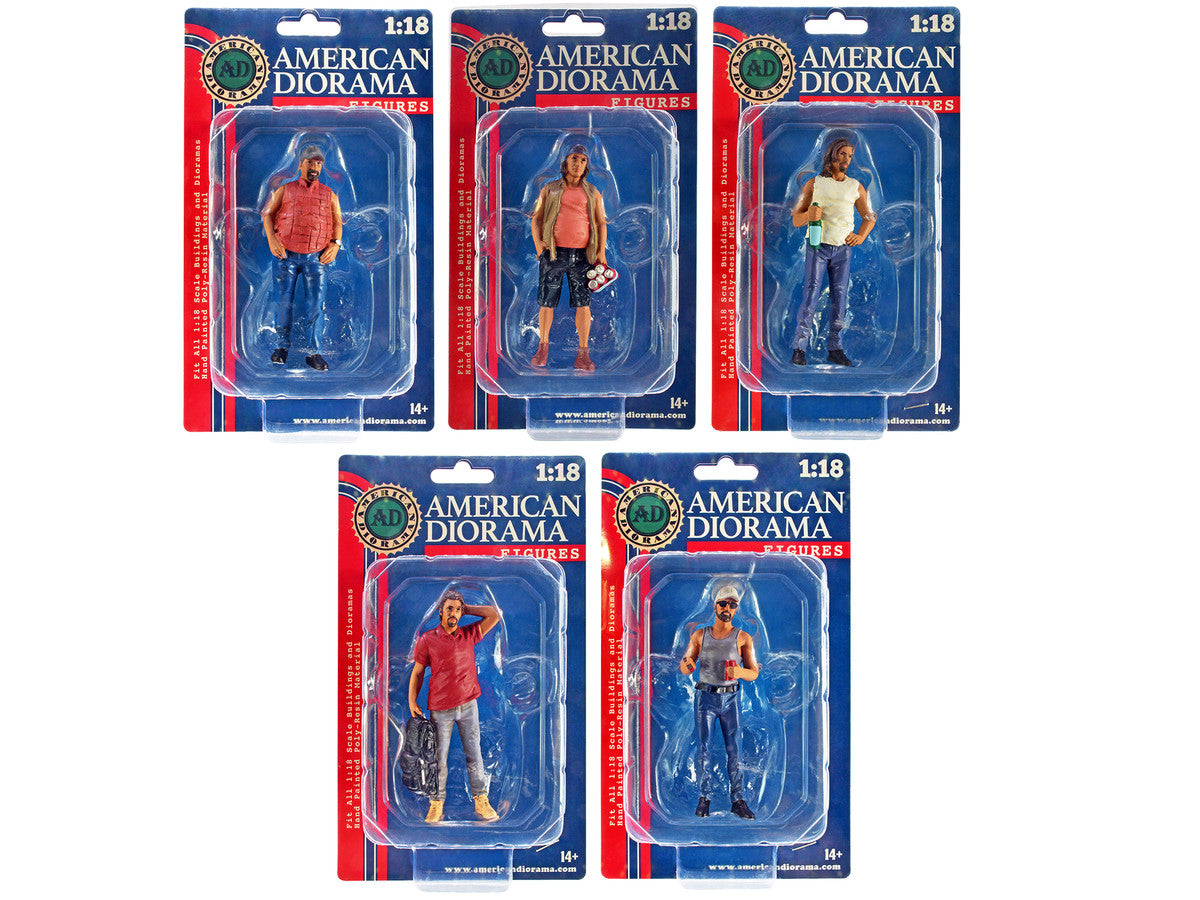 "Campers" 5 piece Figure Set for 1/18 Scale Models by American Diorama LuxuryLifeWay Online Store