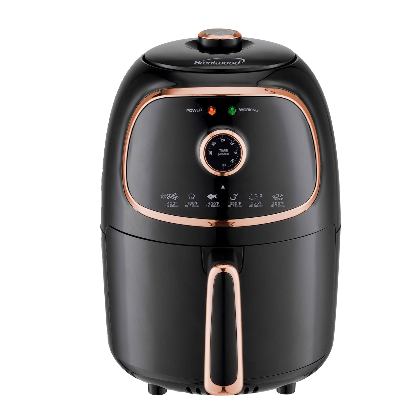 Brentwood AF-202BK 2 Quart Small Electric Air Fryer Copper with Timer and Temp Control LuxuryLifeWay Online Store