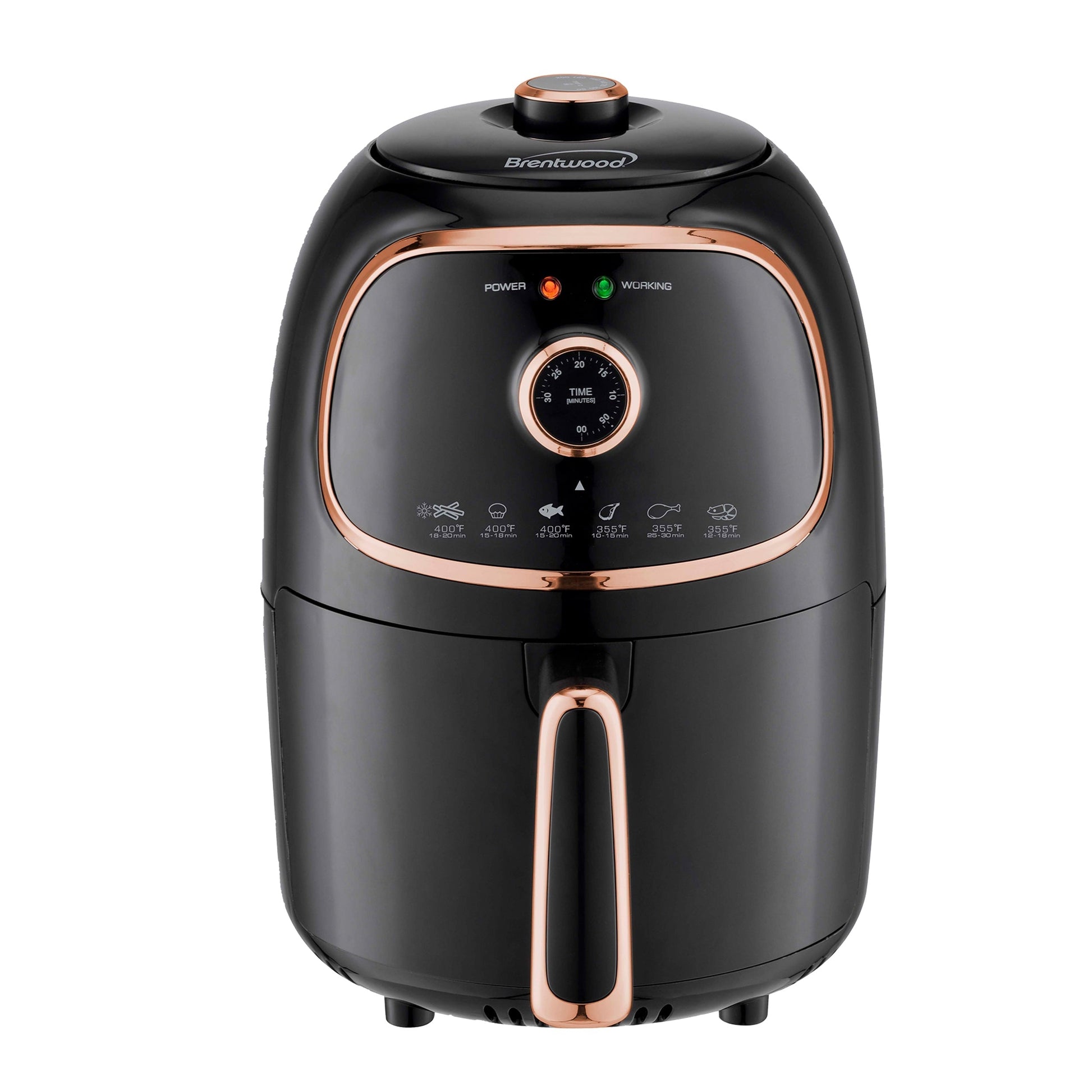 Brentwood AF-202BK 2 Quart Small Electric Air Fryer Copper with Timer and Temp Control LuxuryLifeWay Online Store