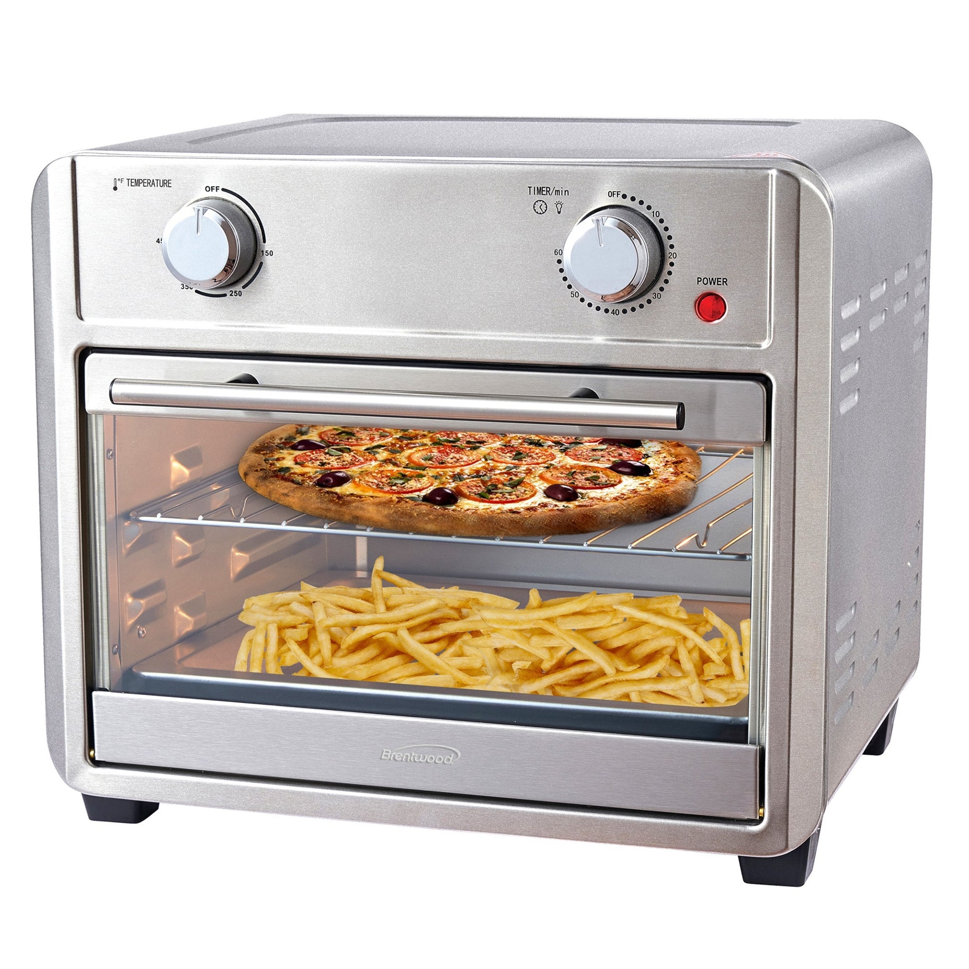Brentwood 1700 Watt 24 Quart Convection Air Fryer Toaster Oven in Silver LuxuryLifeWay Online Store