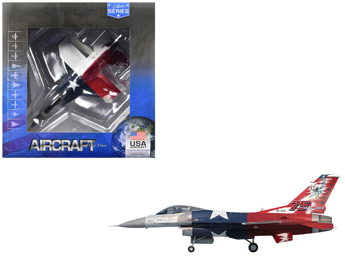 Lockheed F-16C Fighting Falcon Fighter Aircraft "301st FW 457th FS Spads 75th Anniversary" (2019) United States Air Force "Collector Series" 1/100 Diecast Model by Air Force 1 LuxuryLifeWay Online Store