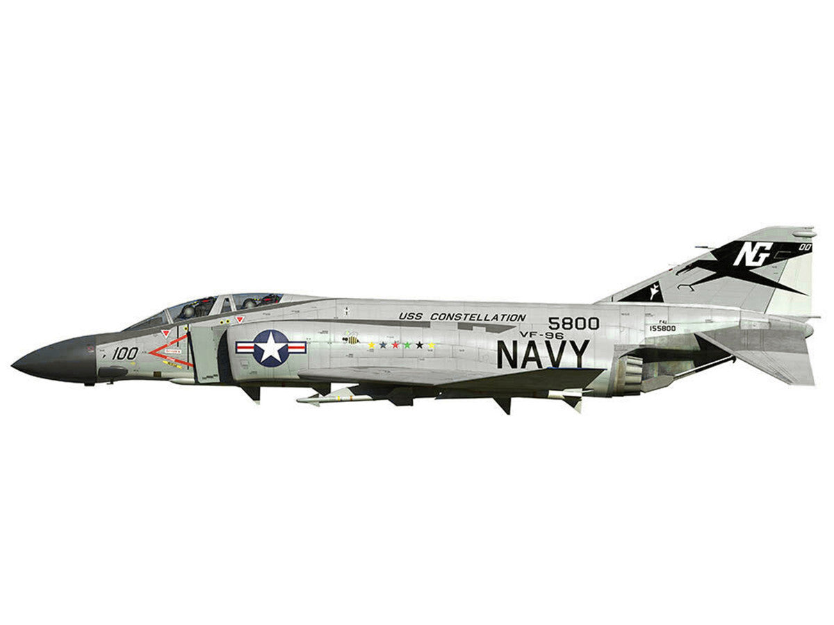 McDonnell Douglas F-4 Phantom II Aircraft "VF-96 Fighting Falcons Showtime 100 Lieutenant Randy Cunningham USS Constellation Vietnam" (1972) United States Navy "Collector Series" 1/144 Diecast Model by Air Force 1 LuxuryLifeWay Online Store