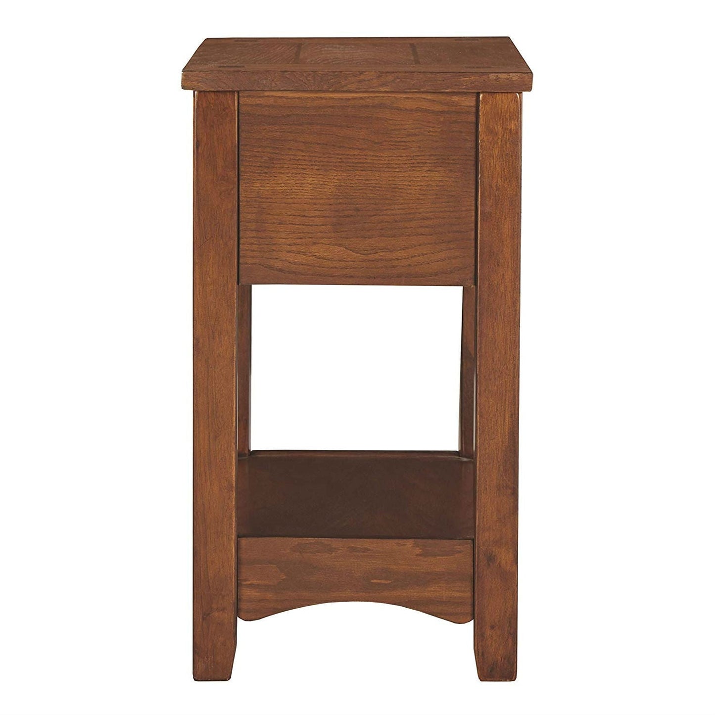 Mission Style 1-Drawer End Table Nightstand in Brown Wood Finish LuxuryLifeWay Online Store