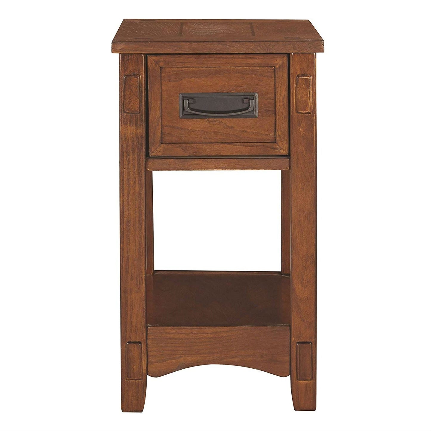 Mission Style 1-Drawer End Table Nightstand in Brown Wood Finish LuxuryLifeWay Online Store