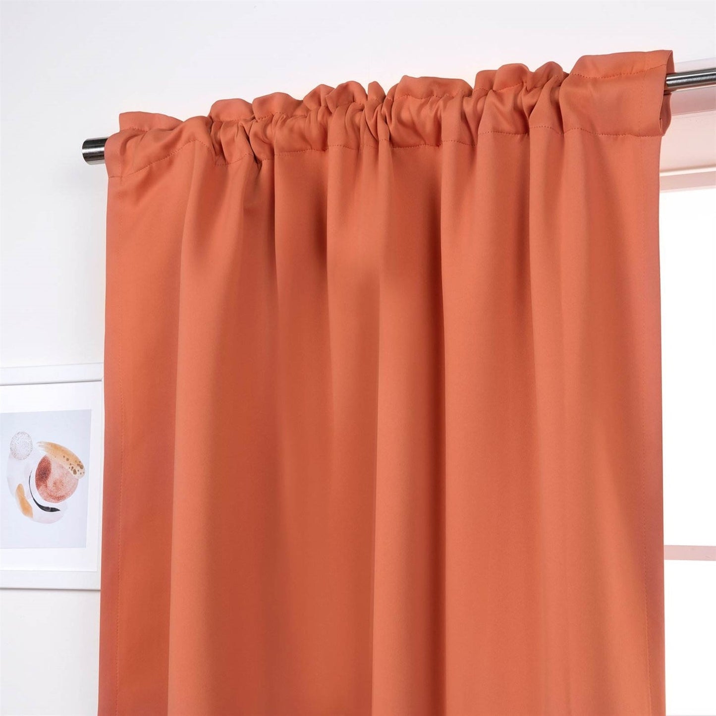 52 x 84 inch Solid Orange Apricot Thermal Blackout Curtain Panels - Set of 2 LuxuryLifeWay Online Store