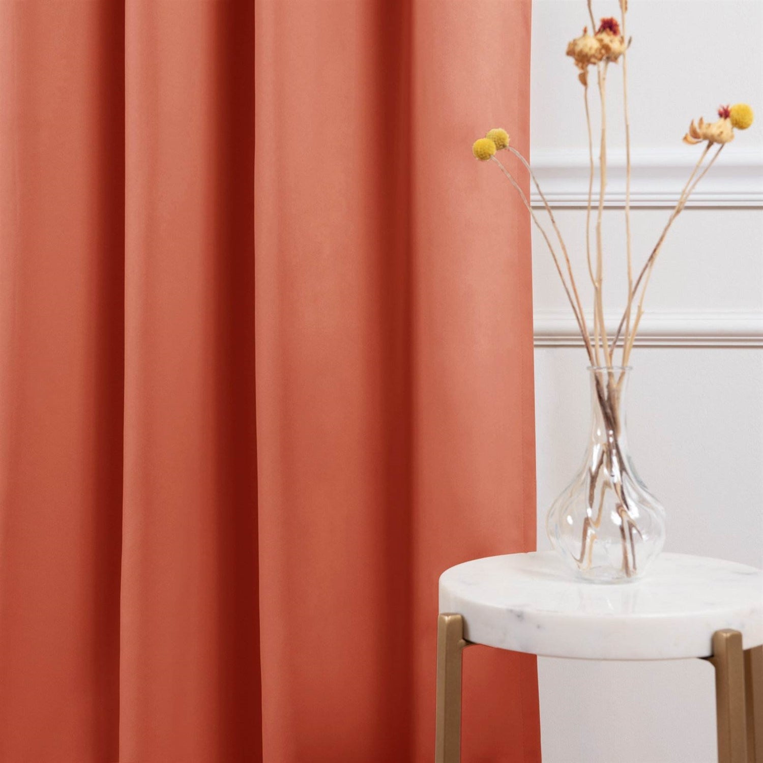 52 x 84 inch Solid Orange Apricot Thermal Blackout Curtain Panels - Set of 2 LuxuryLifeWay Online Store