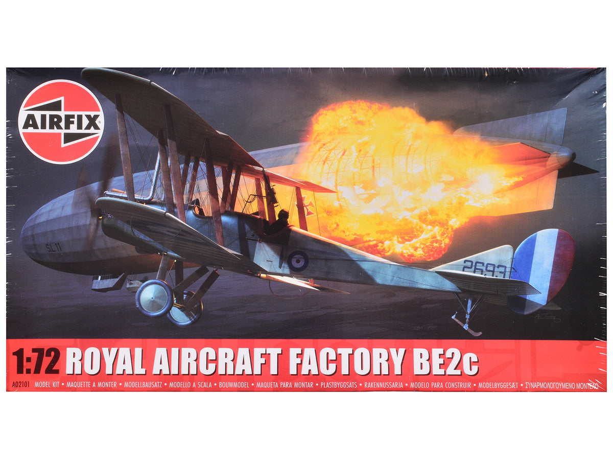 Level 2 Model Kit Royal Aircraft Factory BE2c Aircraft with 2 Scheme Options 1/72 Scale Plastic Model Kit by Airfix LuxuryLifeWay Online Store