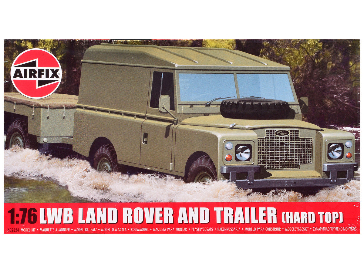 Level 2 Model Kit Land Rover LWB (Hard Top) Truck and Trailer with 2 Scheme Options 1/76 Scale Plastic Model Kit by Airfix LuxuryLifeWay Online Store