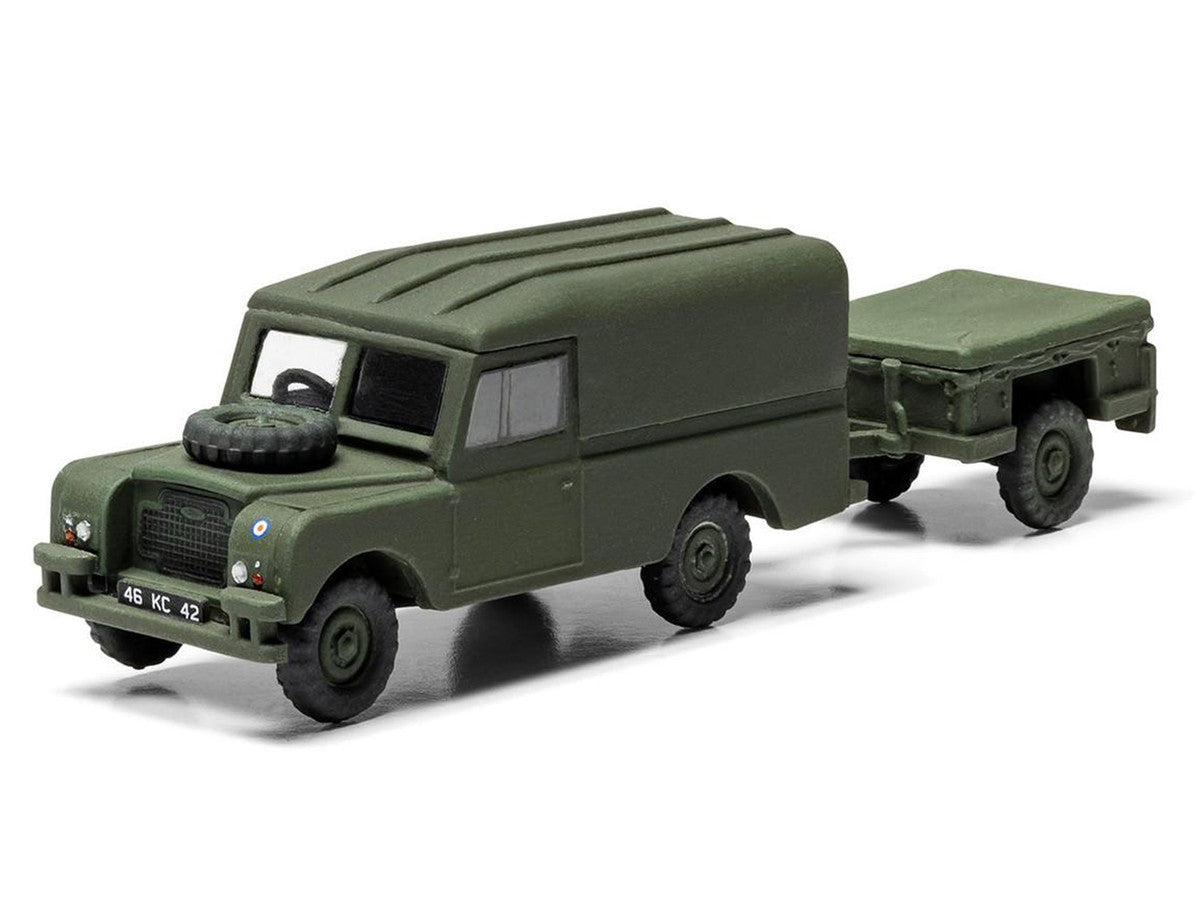 Level 2 Model Kit Land Rover LWB (Hard Top) Truck and Trailer with 2 Scheme Options 1/76 Scale Plastic Model Kit by Airfix LuxuryLifeWay Online Store