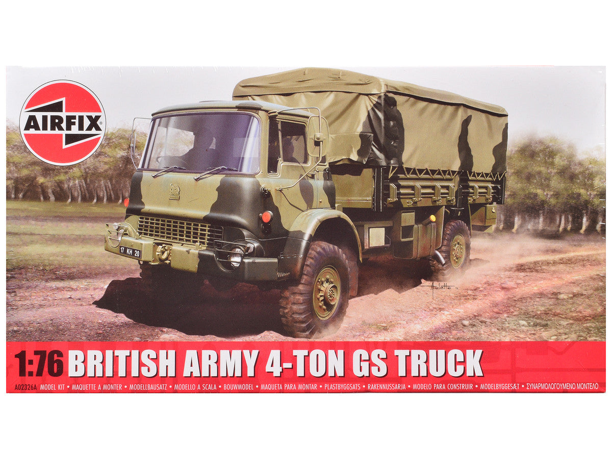 Level 1 Model Kit British Army 4-ton 4x4 GS Truck with 3 Scheme Options 1/76 Scale Plastic Model Kit by Airfix LuxuryLifeWay Online Store