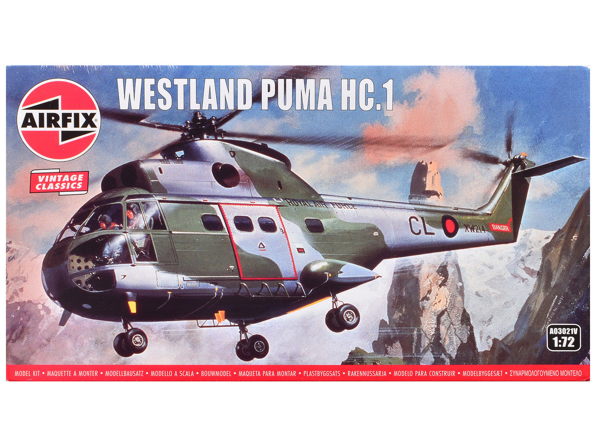 Level 2 Model Kit Westland Puma HC.1 Helicopter with 2 Scheme Options 1/72 Plastic Model Kit by Airfix LuxuryLifeWay Online Store