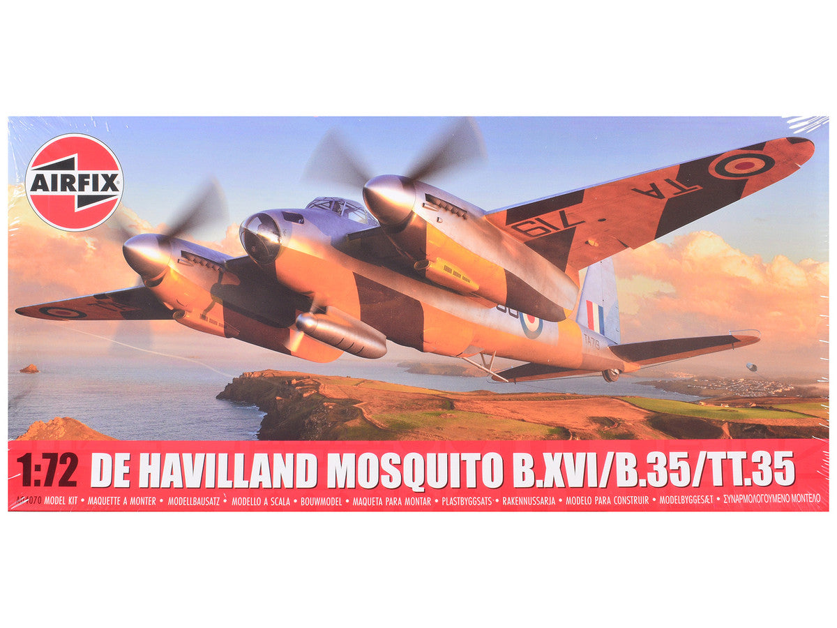 Level 2 Model Kit De Havilland Mosquito B.XVI/B.35/TT.35 Aircraft with 3 Scheme Options 1/72 Plastic Model Kit by Airfix LuxuryLifeWay Online Store