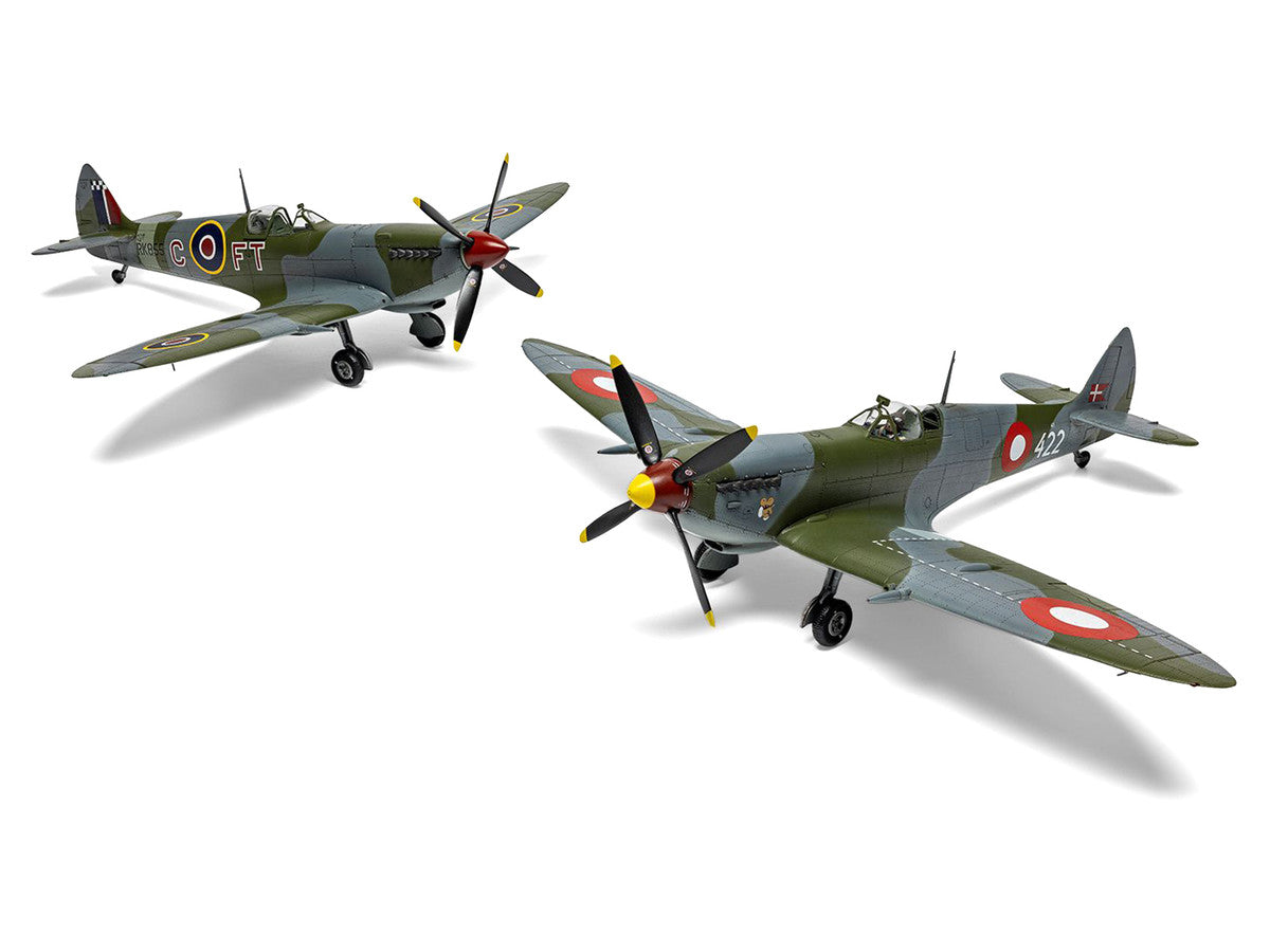 Level 2 Model Kit Supermarine Spitfire Mk.IXe Fighter Aircraft with 3 Scheme Options 1/48 Plastic Model Kit by Airfix LuxuryLifeWay Online Store