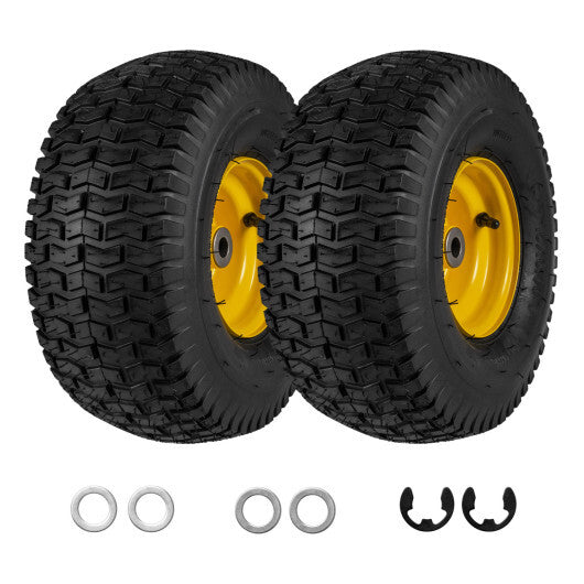 15 x 6.00-6 Tubeless Tires and Wheels 2 Pack 4 PR Tires-Yellow LuxuryLifeWay Online Store