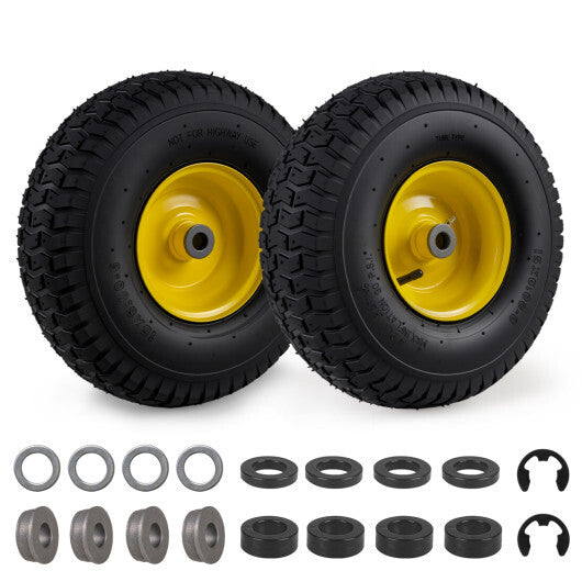 15 x 6.00-6 Tube-type Tires & Wheels 2 Pack 4 PR Tires-Yellow LuxuryLifeWay Online Store